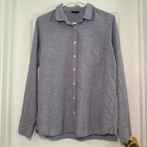 J. Crew Button-Down Linen Blend Button Down Shirt Size Medium